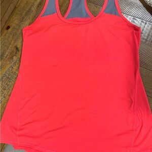 Athleta Chi Mesh Pink Gray Tank Size S